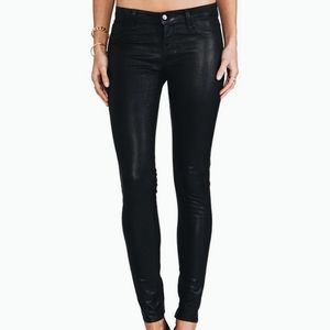 J Brand Leather-like Coated Skinny Pants